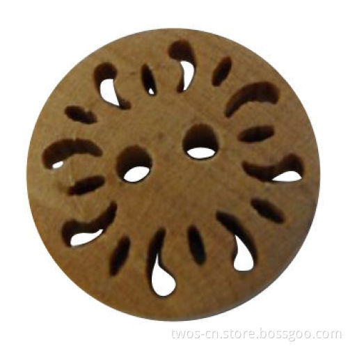 Wooden Button, Original Wood Color, Fancy Design, Available in Various Sizes